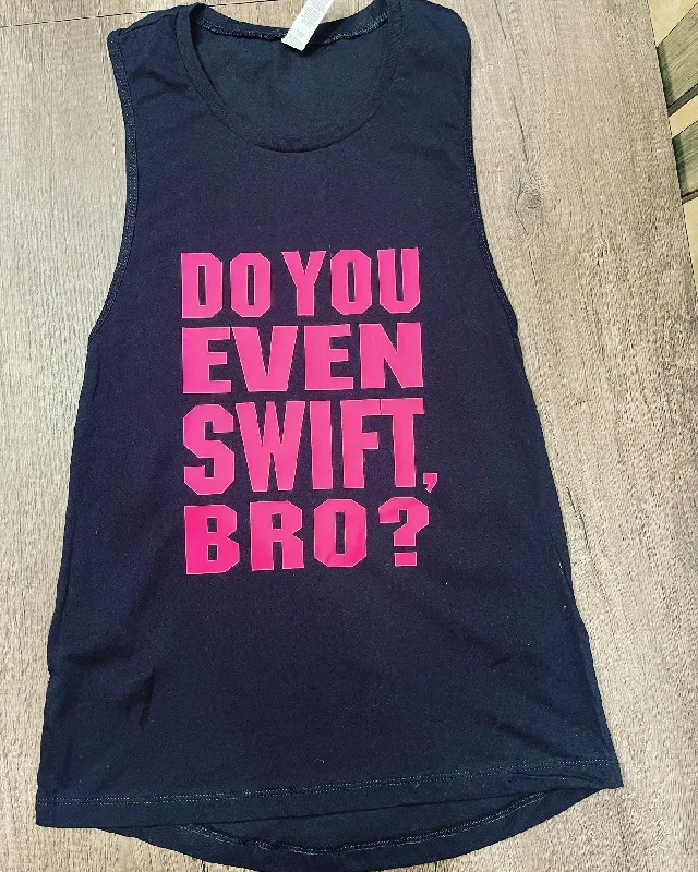 DO YOU EVEN SWIFT, BRO SHIRT Notch Collar Peter Pan Collar Cowl Neck