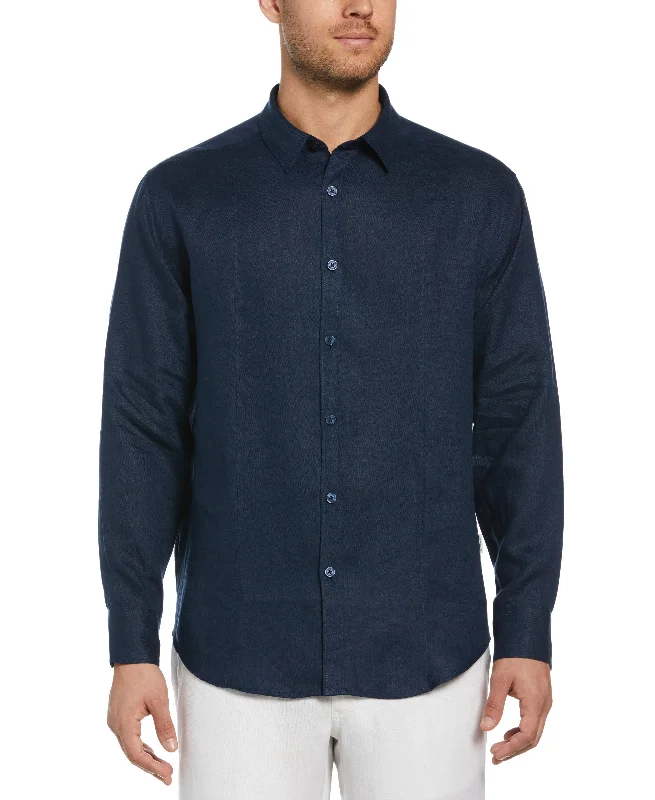 Big & Tall Solid Linen Sport Shirt Nylon Fabric Polyester Fabric Spandex Fabric