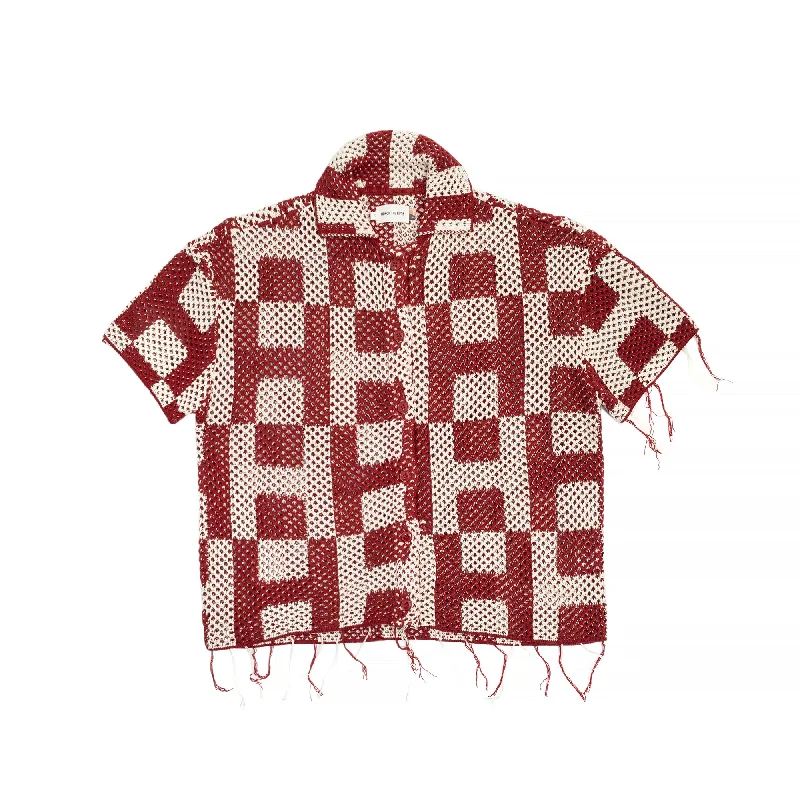 Honor The Gift Mens Button Down Crochet Shirt Iron Safe Non-Iron Wrinkle Free