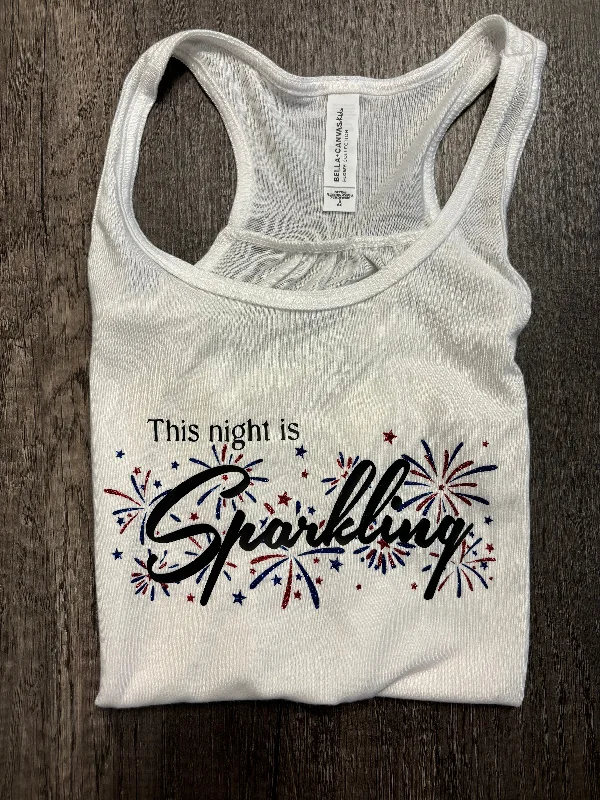 THIS NIGHT IS SPARKLING SHIRT ADULT Embroidered Appliqued Beaded