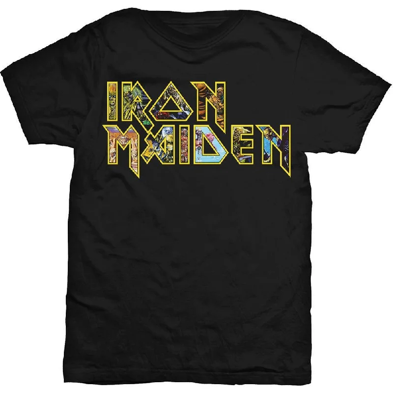 Iron Maiden Adult T-Shirt - Eddie Logo - Official Licensed Design - Worldwide Shipping Cashmere Blend Cotton Blend Poly Blend