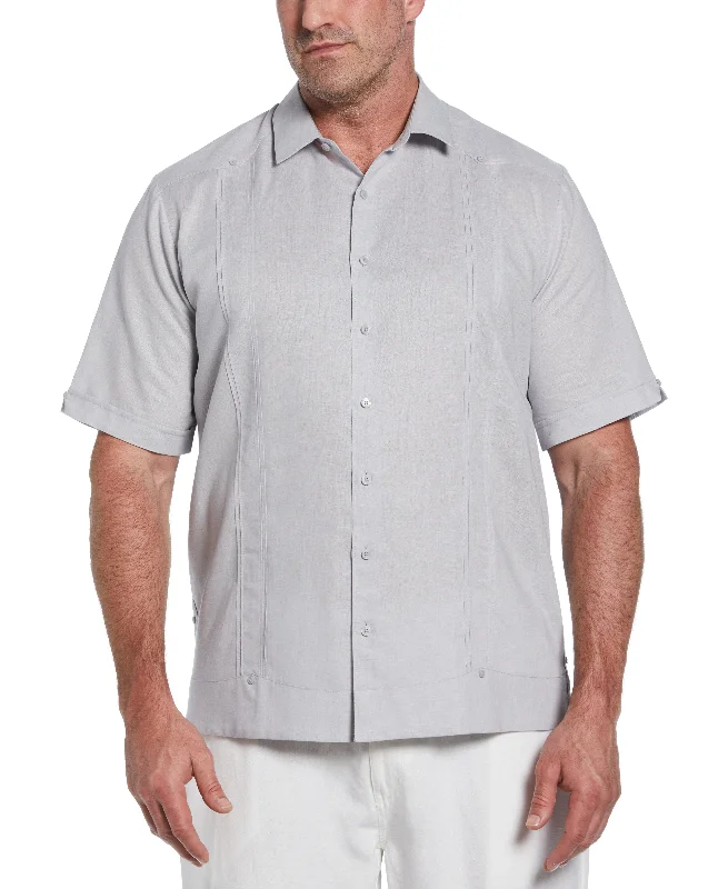 Big & Tall Linen Blend No Pocket Guayabera Shirt Wool Fabric Cashmere Fabric Tweed Fabric