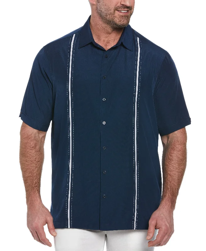 Big & Tall Panel Shirt - Contrast Stitching Handmade Hand-knitted Hand-woven