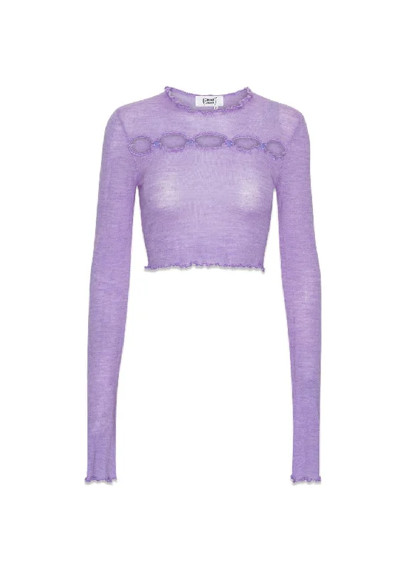 Cropped T-Shirt - Bougainvillea Sequined Glittery Shiny