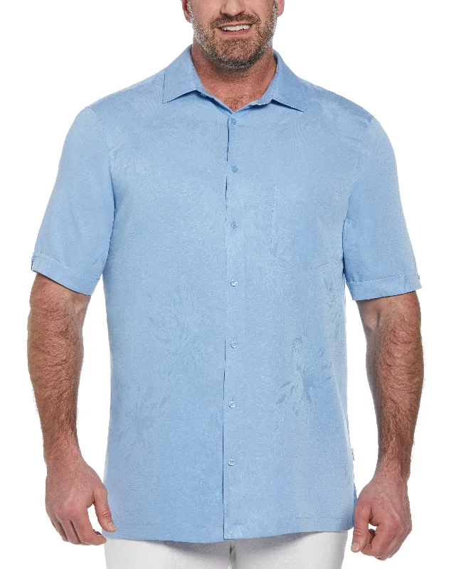 Big & Tall Two-Tone One Pocket Floral Print Shirt Houndstooth Herringbone Solid