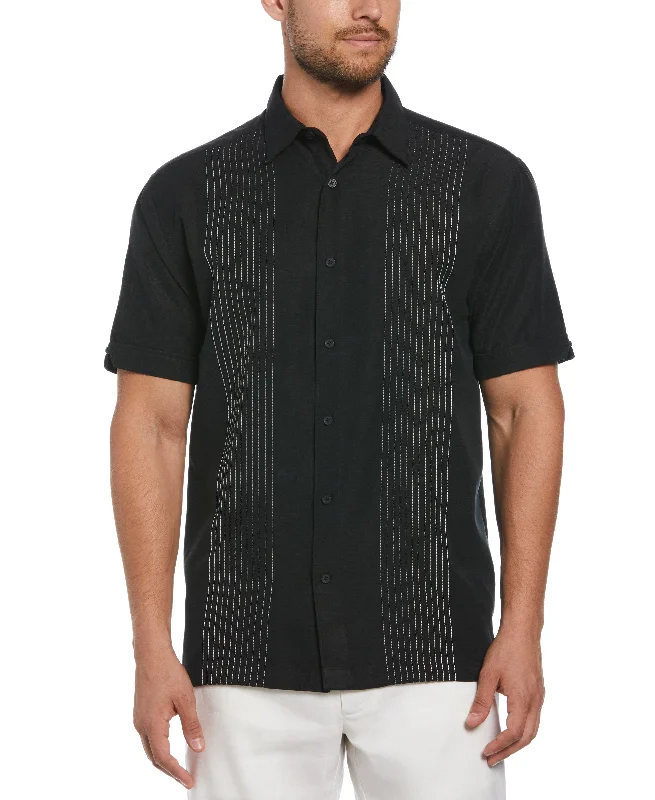Ombre Embroidered Panel Shirt Solid Color Striped Floral