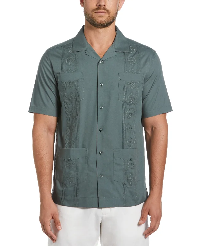 Authentic Embroidered Guayabera Shirt Embroidered Appliqued Beaded