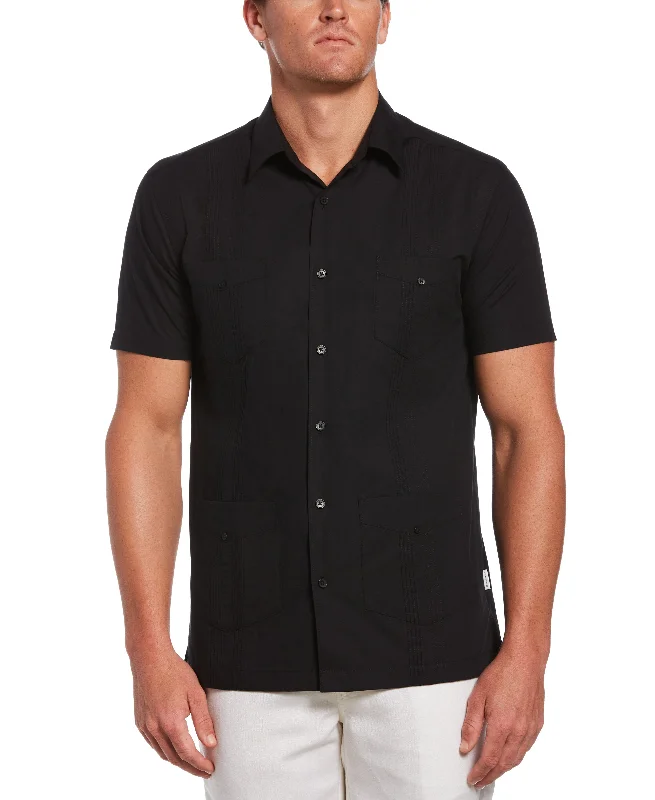 Big & Tall Four Pocket Guayabera Shirt Satin Fabric Silk Fabric Chiffon Fabric