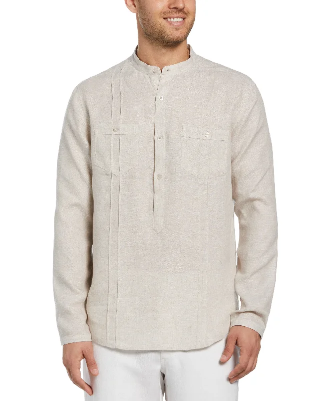 Two-Pocket Pintuck Popover Shirt Casual Formal Business