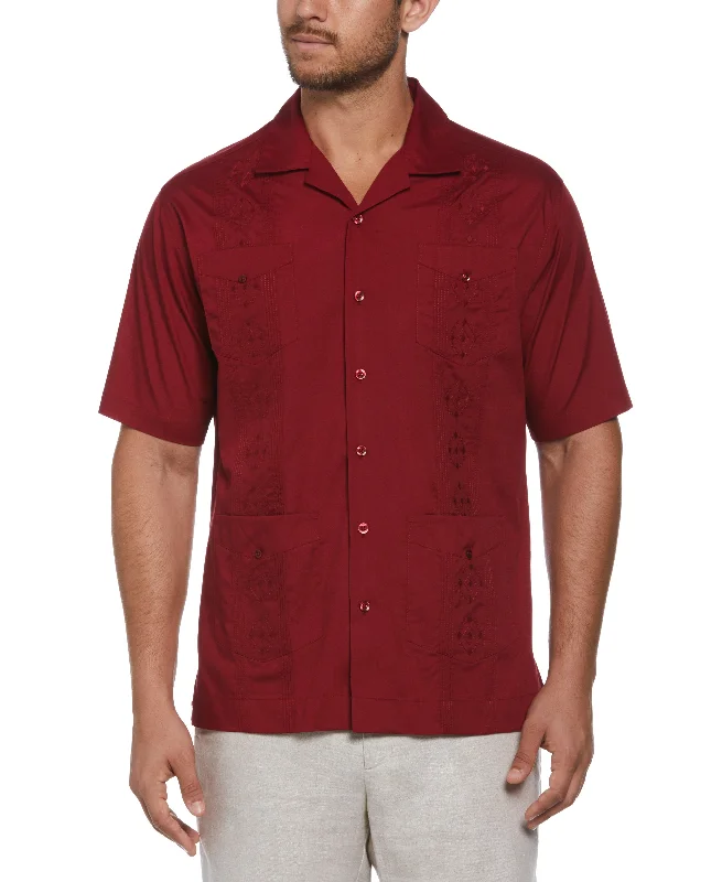 Authentic Embroidered Guayabera Shirt Polka Dot Checkered Tartan