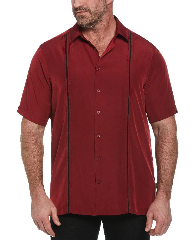 Big & Tall Panel Shirt - Contrast Stitching Fleece Fabric Down Fabric Feather Fabric