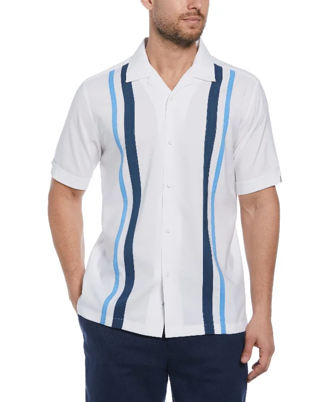 Big & Tall Camp Collar Retro Panel Shirt Oversized T-Shirt Spandex breathable