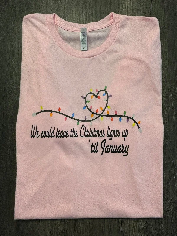 CHRISTMAS LIGHTS SHIRT Zippered Buttoned Snapped