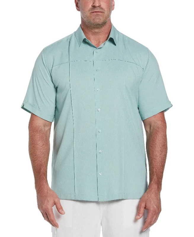 Big & Tall Two-Tone Cross Tuck Chambray Shirt Knit Fabric Woven Fabric Fleece Fabric