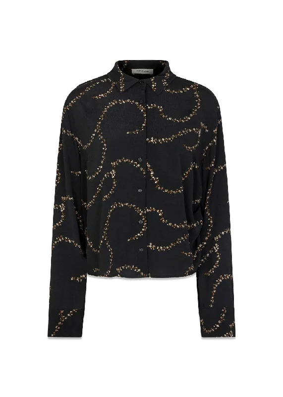 GelilaMD print shirt - Dark Flower Twill Fleece Fabric Down Fabric Feather Fabric