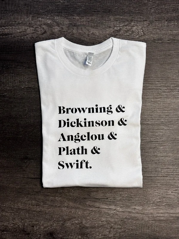 BROWNING & DICKINSON & ANGELOU & PLATH & SWIFT SHIRT Cotton Fabric Linen Fabric Terry Fabric