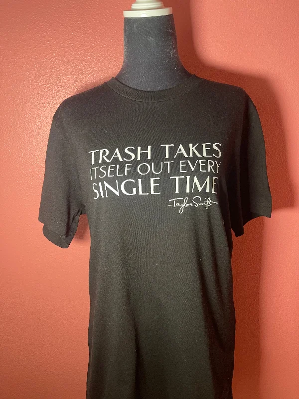 TRASH TAKES ITSELF OUT SHIRT Silk Blend Satin Velvet