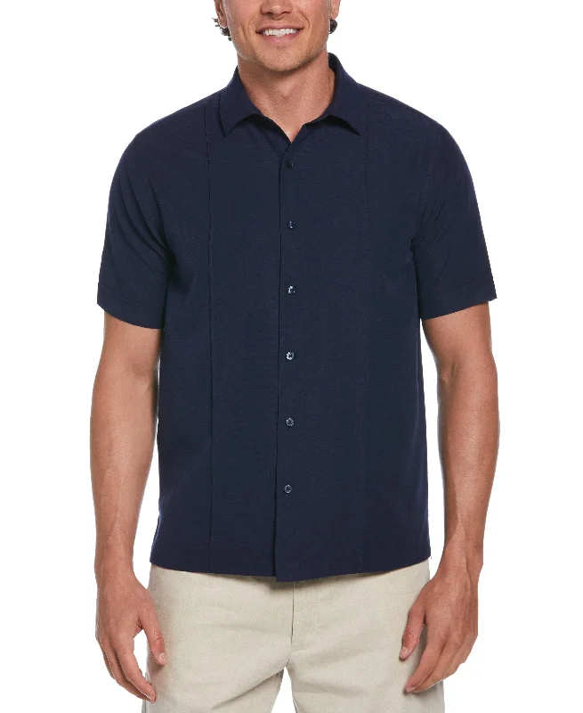 Textured One-Tuck Panel Shirt Ribbed T-Shirt High Neck Heavyweight