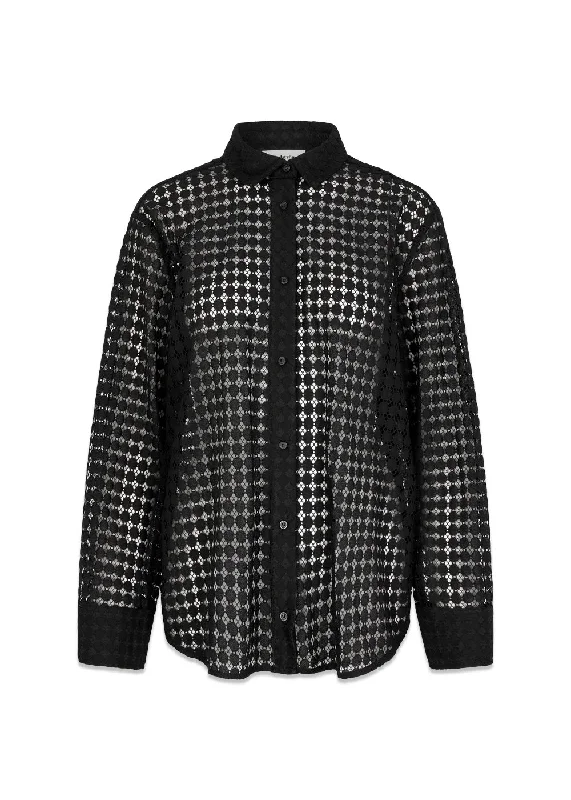 HattieMD shirt - Black V-Neck T-Shirt Long Sleeve Cotton