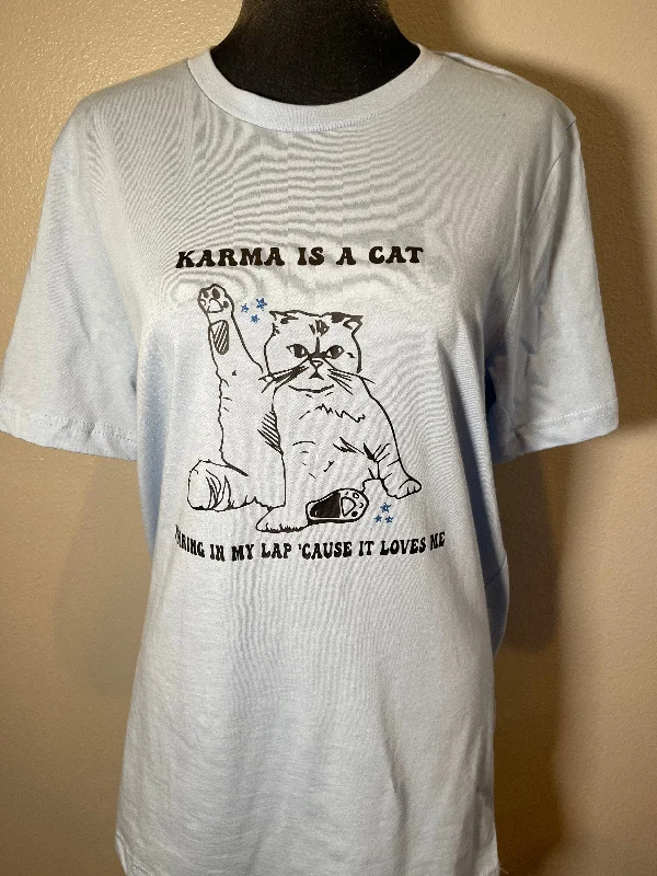 KARMA IS A CAT SHIRT Elasticated Padded Insulated