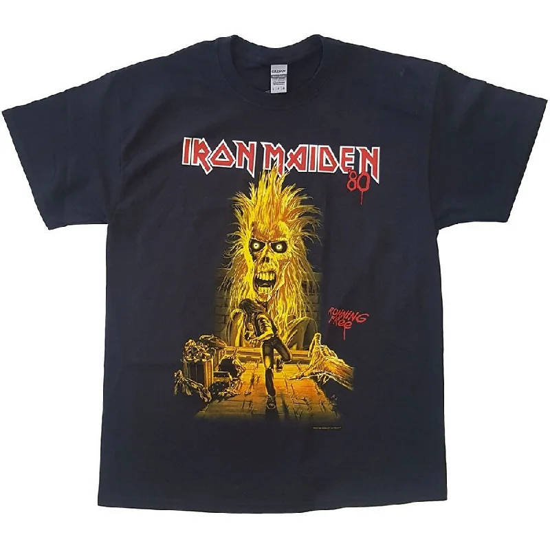 Iron Maiden Adult T-Shirt - Running Free - Official Licensed Design - Worldwide Shipping Basic T-Shirt Crew Neck Short Sleeve