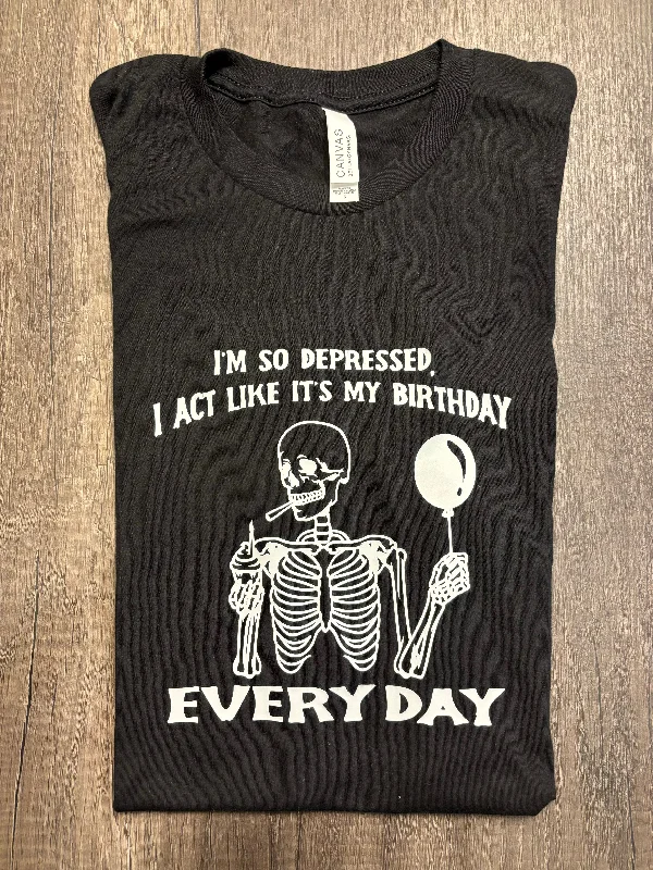 I’M SO DEPRESSED SHIRT Chenille Fabric Brocade Fabric Lace Fabric