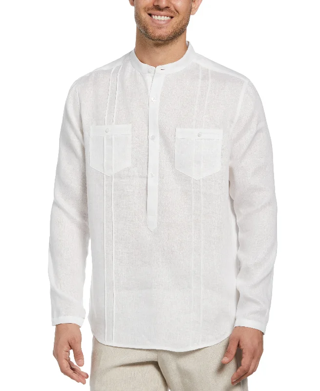 Two-Pocket Pintuck Popover Shirt Chenille Blend Fleece Blend Nylon Blend