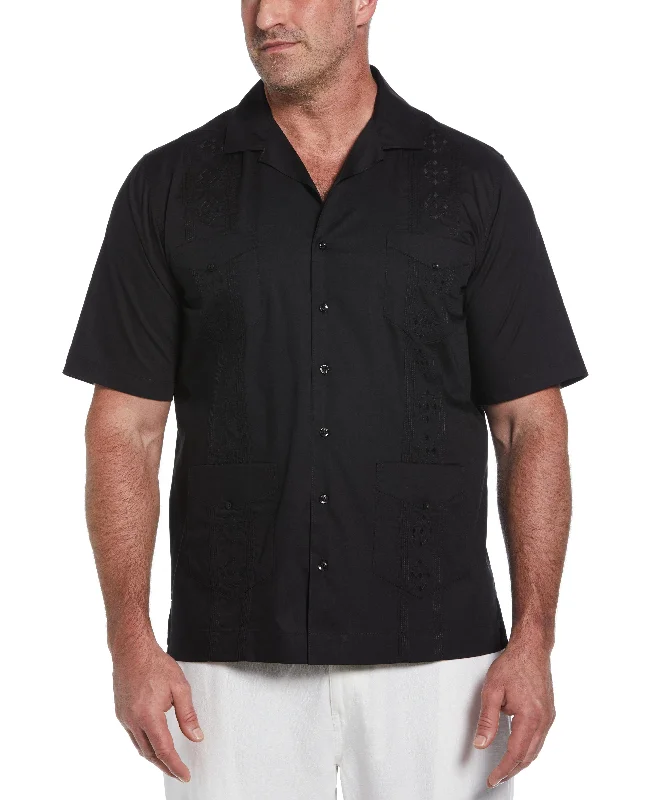 Big & Tall Authentic Embroidered Guayabera Shirt Machine Wash Dry Clean Hand Wash