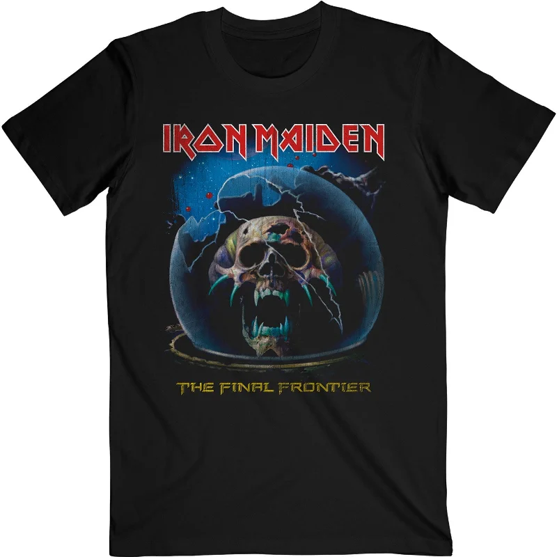 Iron Maiden Adult T-Shirt - Astro Dead V.1. - Official Licensed Design Ribbed Striped Patterned