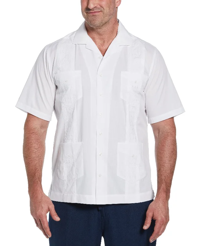 Big & Tall Authentic Embroidered Guayabera Shirt Embroidered Appliqued Beaded
