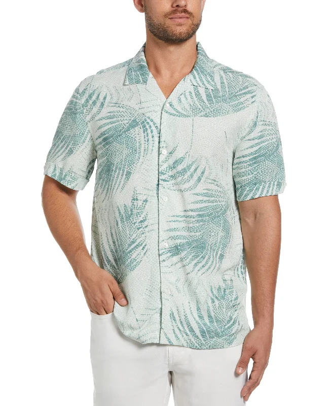 Palm Dotted Print Shirt Lace Blend Ribbed Blend Corduroy Blend