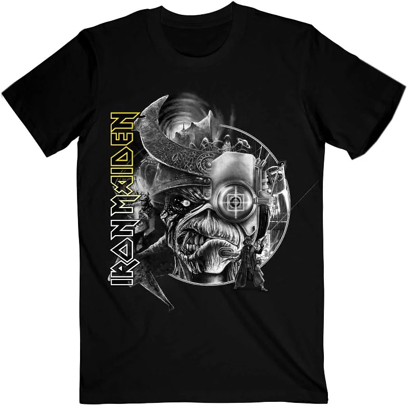 Iron Maiden Adult T-Shirt - The Future Past Tour '23 Greyscale - Official Licensed Design Chenille Fabric Brocade Fabric Lace Fabric