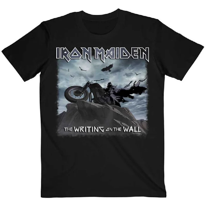 Iron Maiden Adult T-Shirt - The Writing on the Wall - Official Licensed Design - Worldwide Shipping Zippered Front Buttoned Front Snap Front