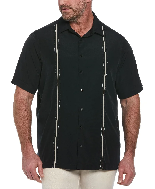 Big & Tall Panel Shirt - Contrast Stitching Chenille Brocade Lace