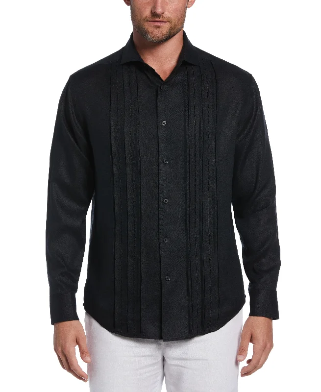 Linen Triple Tuck Embroidered Panel Shirt Faux Fur Fabric Real Fur Fabric Shearling Fabric