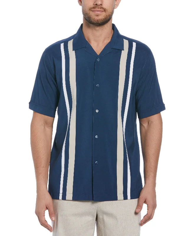 Camp Collar Retro Panel Shirt Modern Contemporary Chic