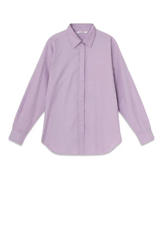 Ebba Shirt - Cotton - Lavender Plaid T-Shirt Polka Dot Checkered
