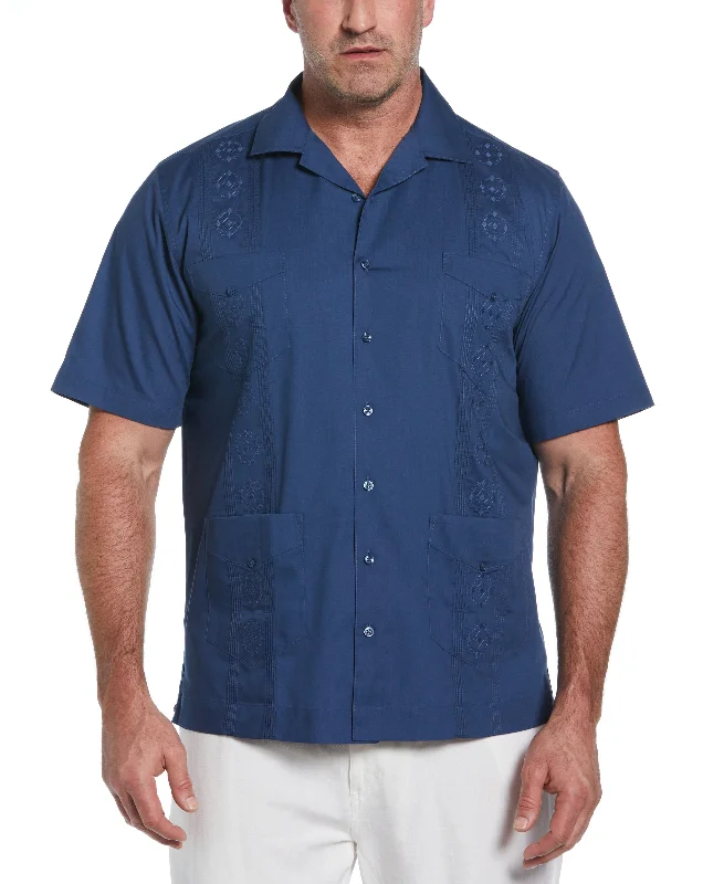 Big & Tall Authentic Embroidered Guayabera Shirt Chenille Blend Fleece Blend Nylon Blend