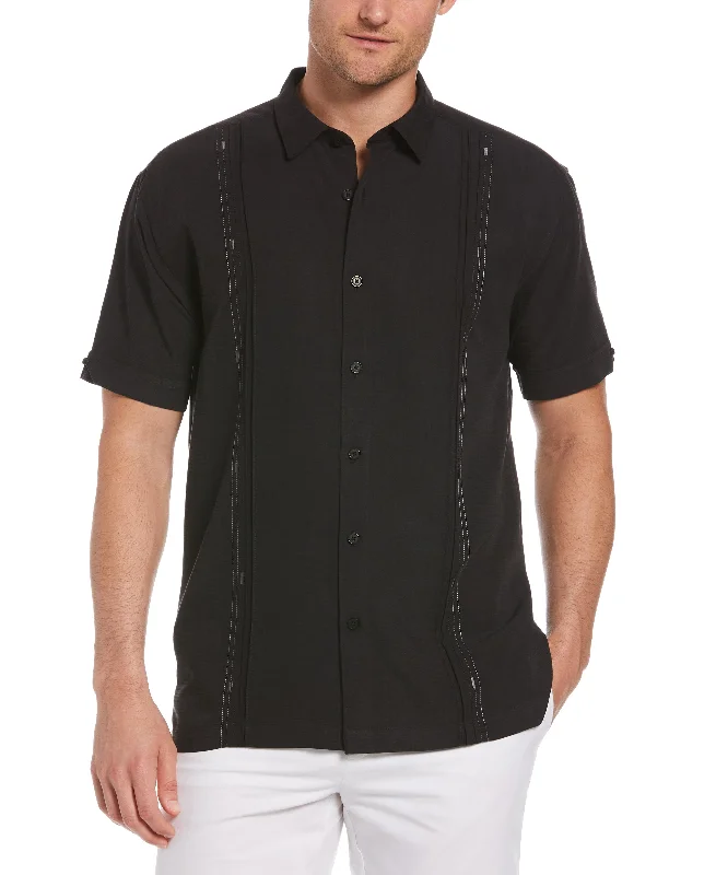 Big & Tall Embroidered Panel Shirt Rayon Fabric Velvet Fabric Corduroy Fabric