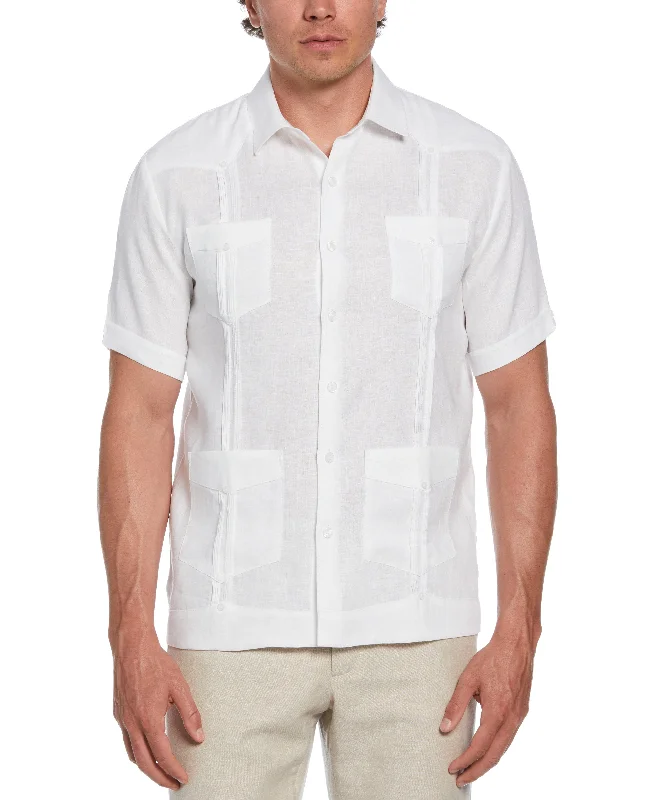 100% Linen Four-Pocket Guayabera Shirt Plaid T-Shirt Polka Dot Checkered
