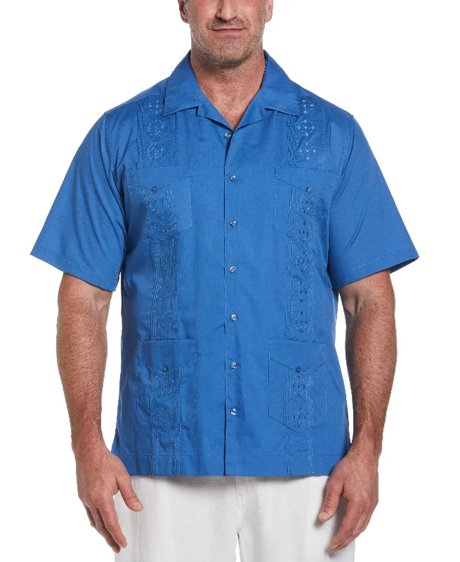 Big & Tall Authentic Embroidered Guayabera Shirt Machine Wash Dry Clean Hand Wash
