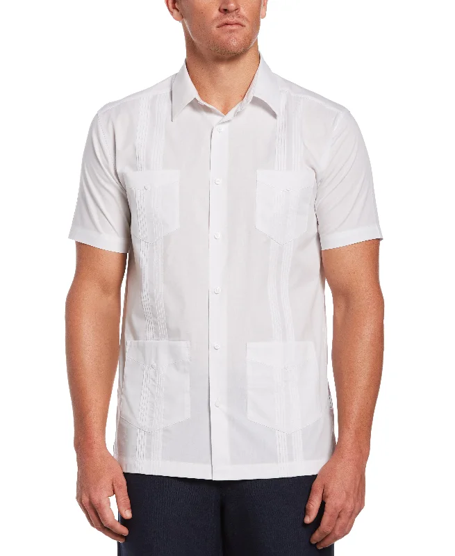 Big & Tall Four Pocket Guayabera Shirt Striped Floral Plaid