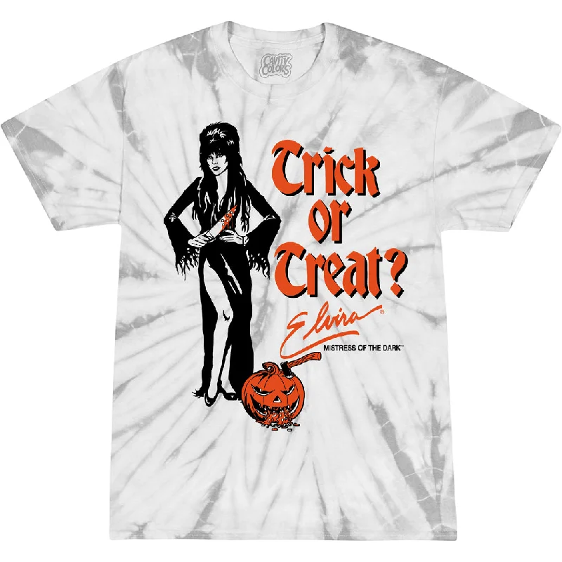 ELVIRA: TRICK OR TREAT - TIE-DYE T-SHIRT (BONE VARIANT) Rayon Velvet Corduroy