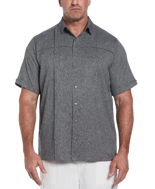 Big & Tall Two-Tone Cross Tuck Chambray Shirt Anti-Shrink Durable Soft