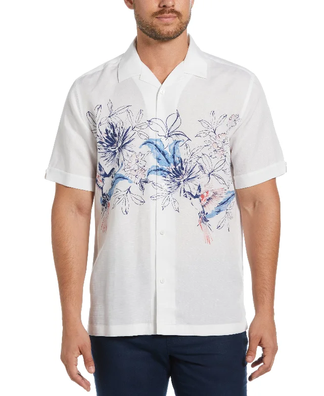 Parrot Chest Print Shirt Cozy Warm Stylish