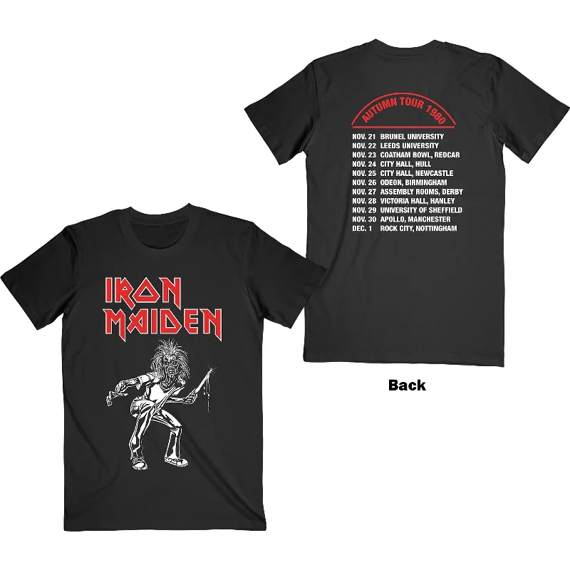 Iron Maiden Adult T-Shirt - Autumn Tour 1980 - Official Licensed Design Jersey Fabric Tulle Fabric Batik Fabric