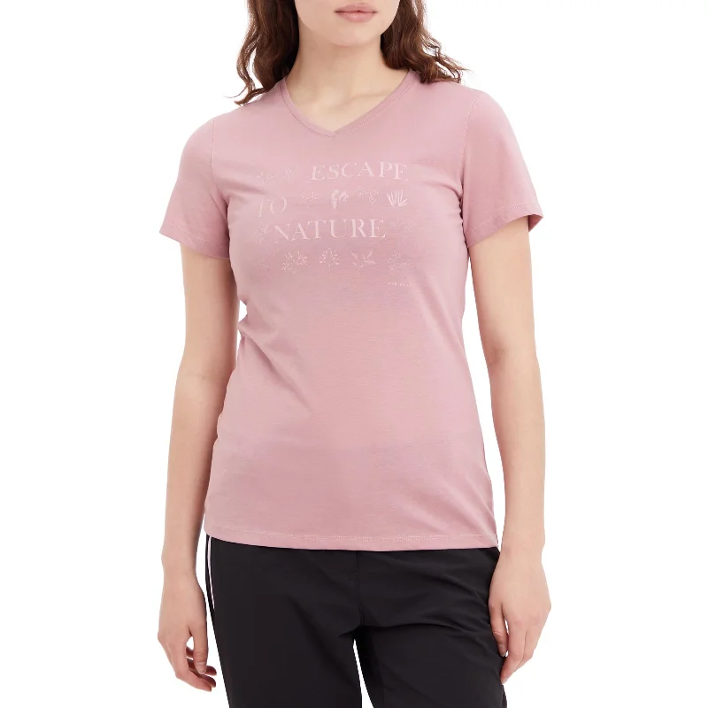 McKinley Kammo Womens Short Sleeve V-Neck T-Shirt Embroidered Appliqued Beaded