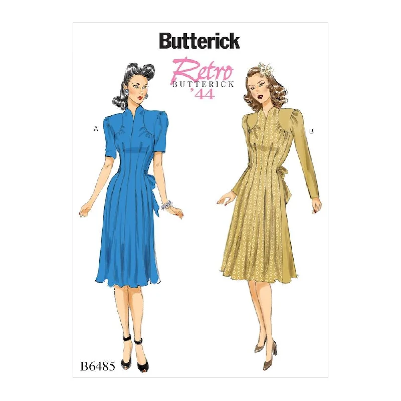 Butterick Pattern B6485 Misses' Dresses with Shoulder and Bust Detail, Waist Tie, and Sleeve Variations Tunics Sophisticated sleek
