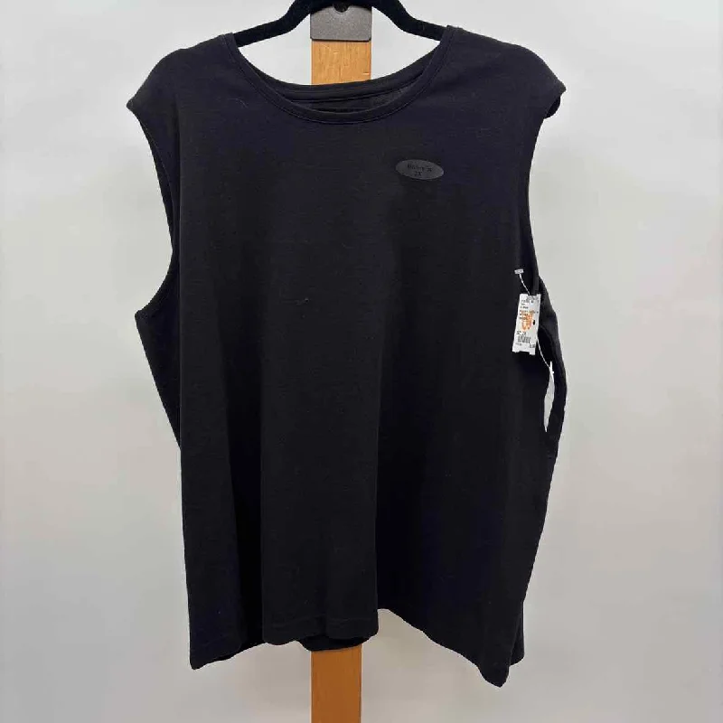 CJ Banks Women's Size 2X Black Solid Tank charcoal tank top