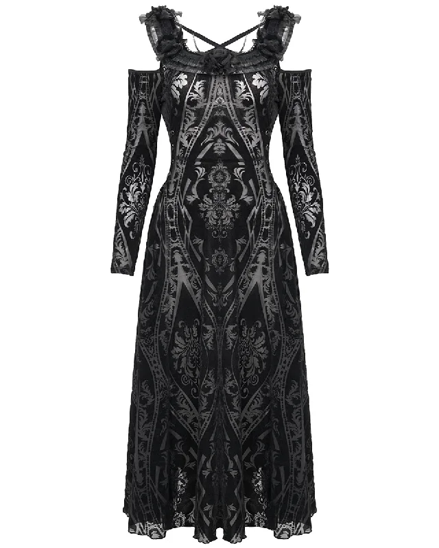 Devil Fashion Womens Gothic Baroque Devore Dress Tunics Stylish modern
